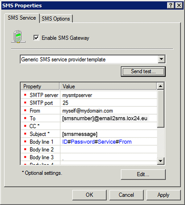 Sending SMS with the GFI FaxMaker and LOX24