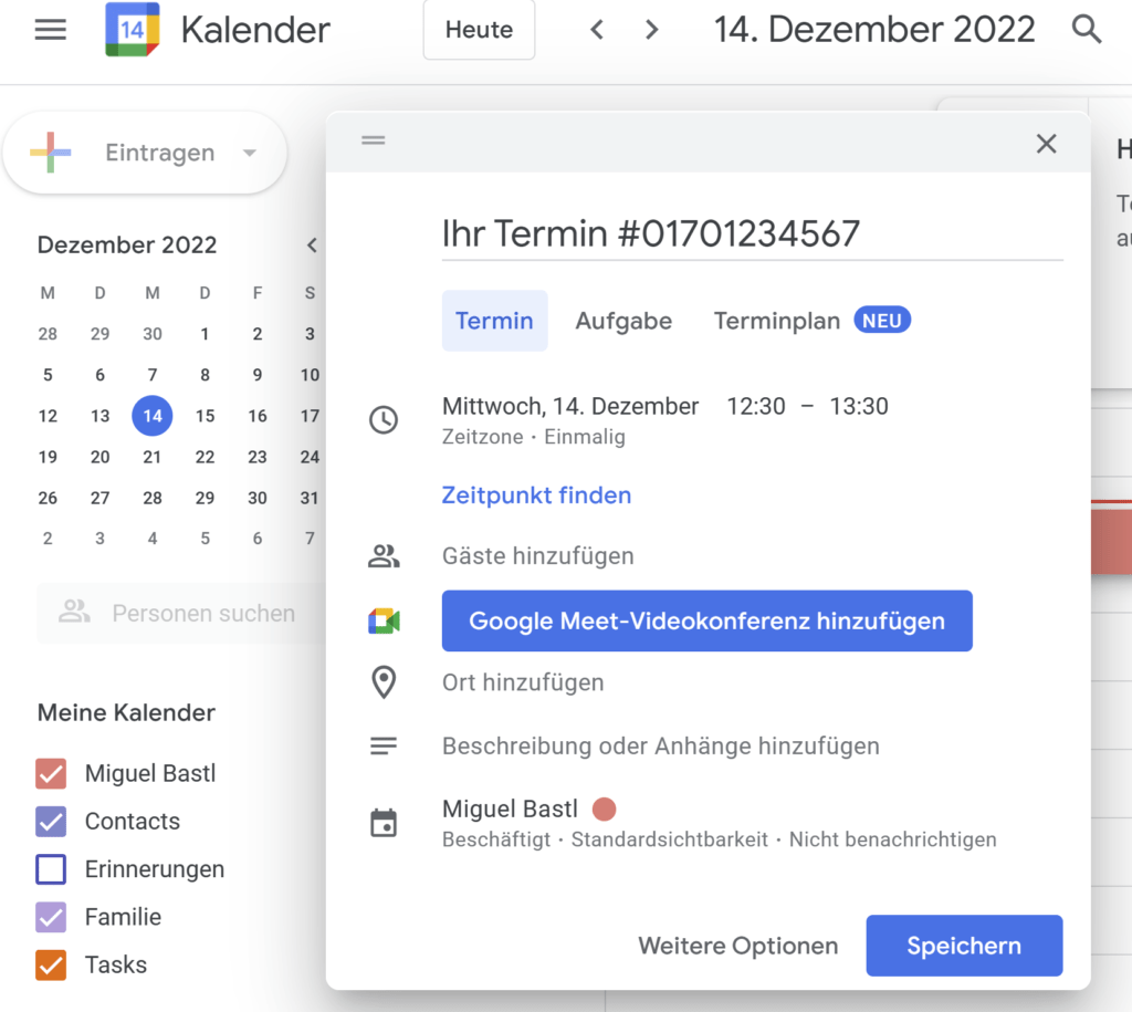 SMS Appointment Reminder with Google Calendar