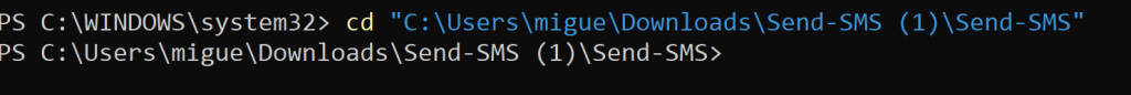 PowerShell SMS Script aufurfen