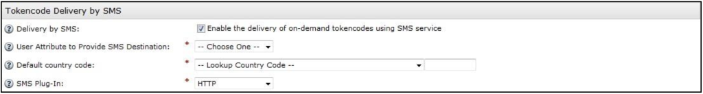 RSA Authentication Manager Tokencode-Delivery Einstellungen
